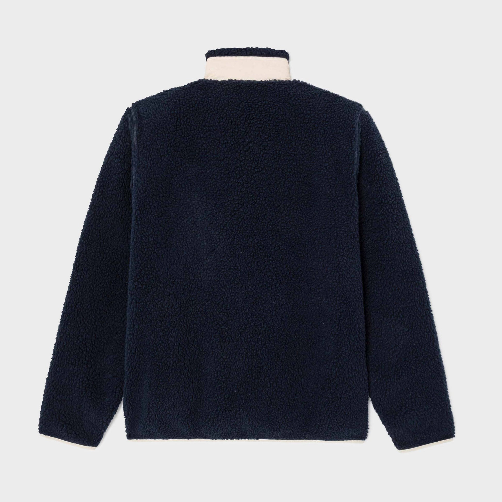 Giacca sherpa unisex con zip bicolore blu navy e verde