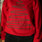 Felpa natalizia unisex rossa con albero stilizzato