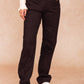 Pantaloni in cotone a vita alta con tasche applicate
