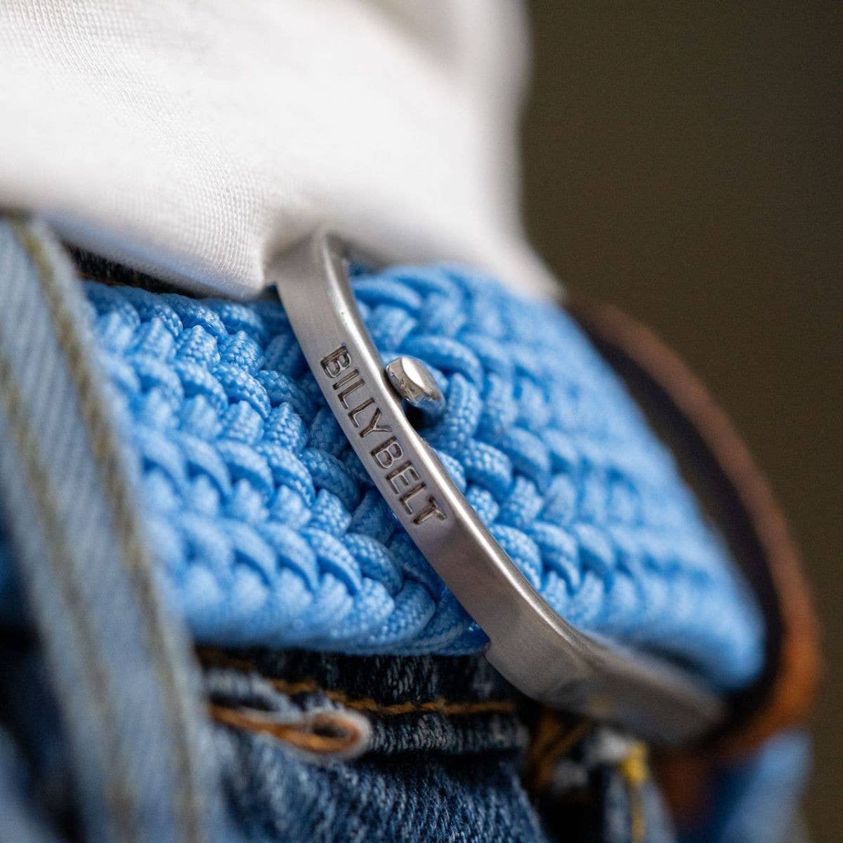 Cintura elastica intrecciata blu Alaska