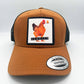 Berretto trucker regolabile con patch gallina