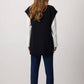 Gilet in maglia lungo con scollo a V e lacci laterali