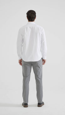 Camicia in cotone piqué comfort bianca