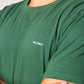 T-shirt in cotone biologico verde con stampa piranha