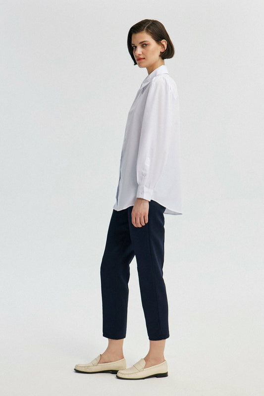 Camicia bianca con maniche plissettate