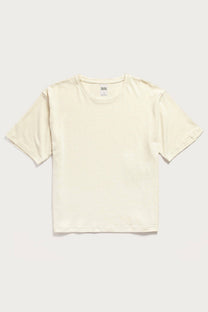 T-shirt boxy in canapa e cotone biologico color avorio