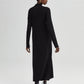 Abito maxi a coste nero con collo alto