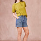 Shorts in denim a vita alta con tasche utility