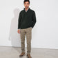 Polo in maglia uomo in lana con mezza zip