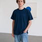 T-shirt in cotone con ricamo tono su tono
