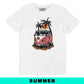 T-shirt unisex in cotone biologico con stampa van estiva