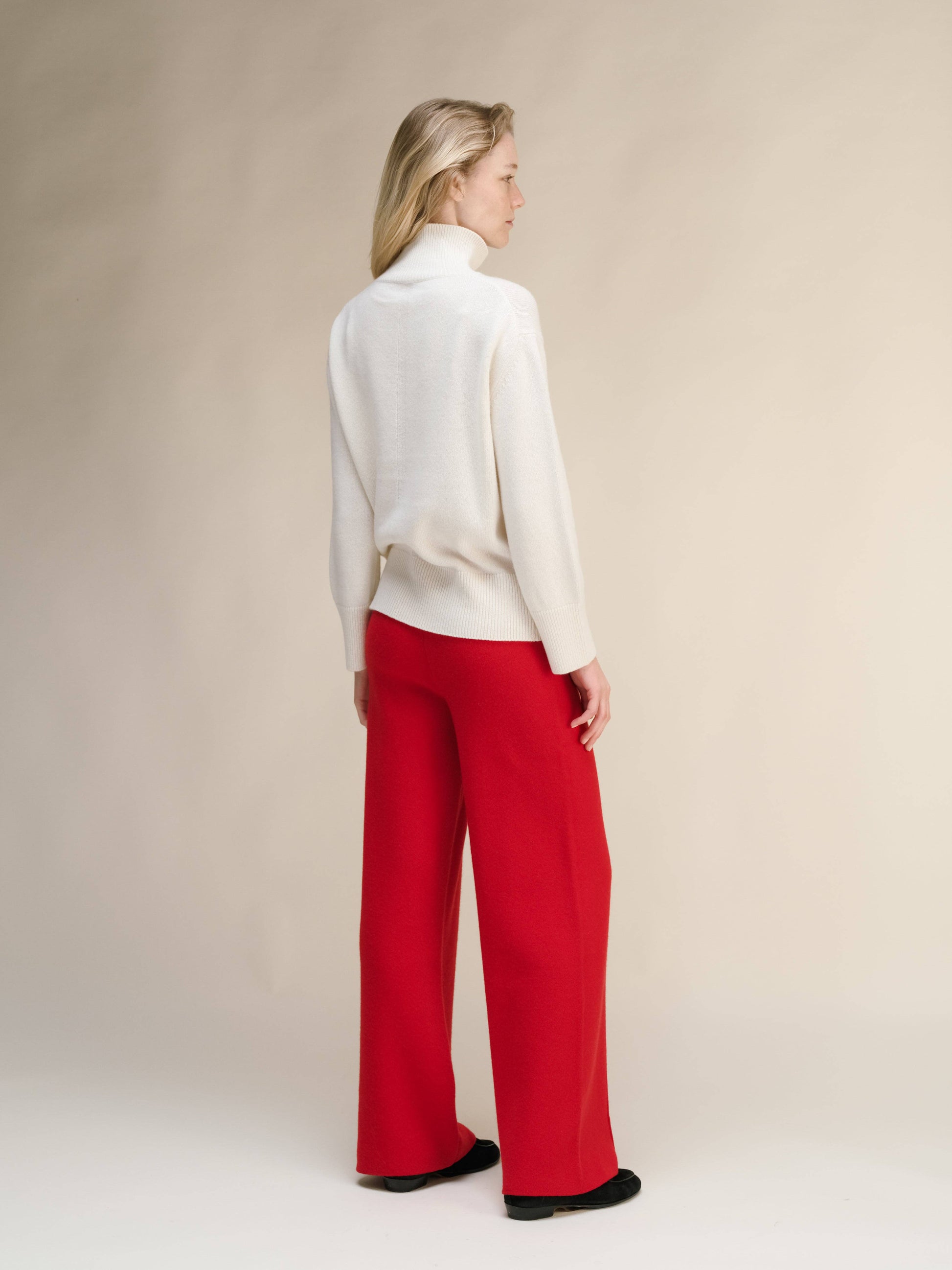 Maglione dolcevita lungo in misto cashmere
