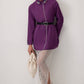 Camicia lunga viola con colletto gioiello