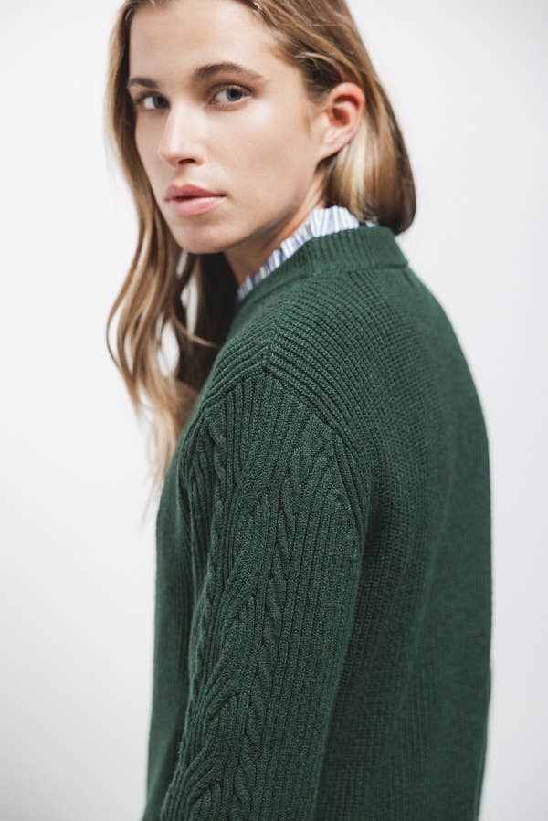 Maglione in Maglia Strutturata Girocollo