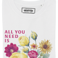 T-shirt unisex in cotone biologico con stampa floreale "All You Need Is Followers"