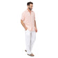 Camicia estiva a maniche corte in cotone rosa