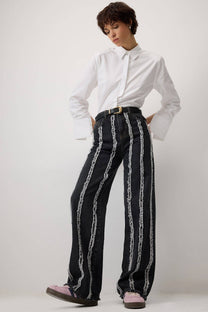 Pantaloni in denim con frange