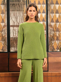 Maglia traforata in lana e cashmere