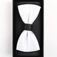 Set papillon e fazzoletto da taschino bicolore bianco e nero