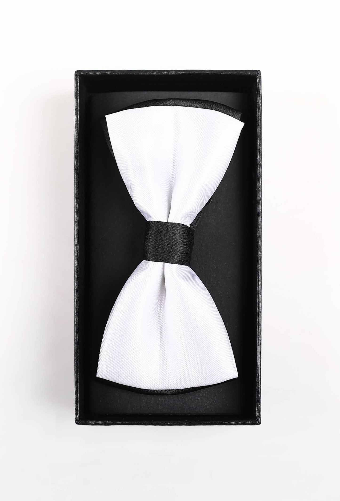 Set papillon e fazzoletto da taschino bicolore bianco e nero