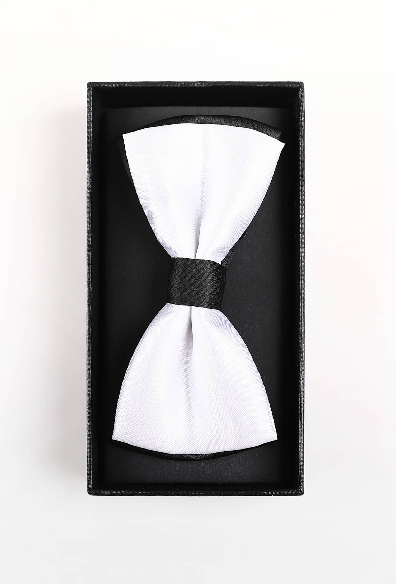 Set papillon e fazzoletto da taschino bicolore bianco e nero