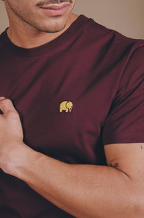 T-shirt Essentials in Cotone Biologico Rosso Vino