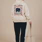 Felpa con cappuccio oversize in cotone biologico avorio da donna