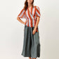 Blusa incrociata a righe multicolor