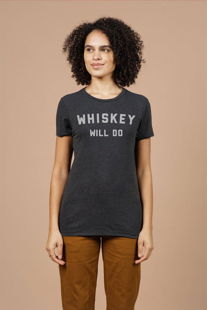 T-shirt donna "Whisky Will Do" nera