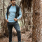 Maglione girocollo in cotone Pima Blue Sky