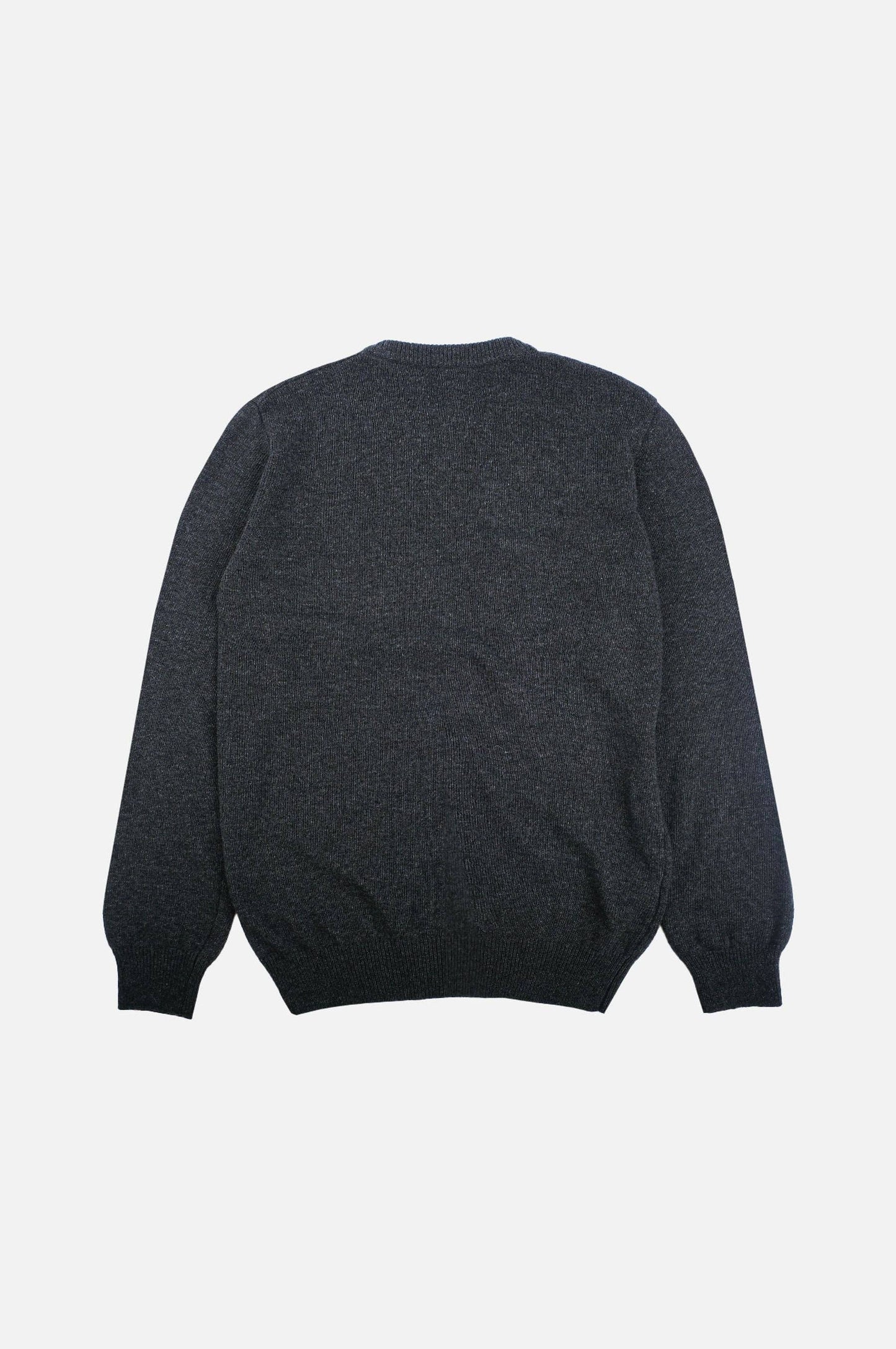 Maglione girocollo in filato riciclato color carbone
