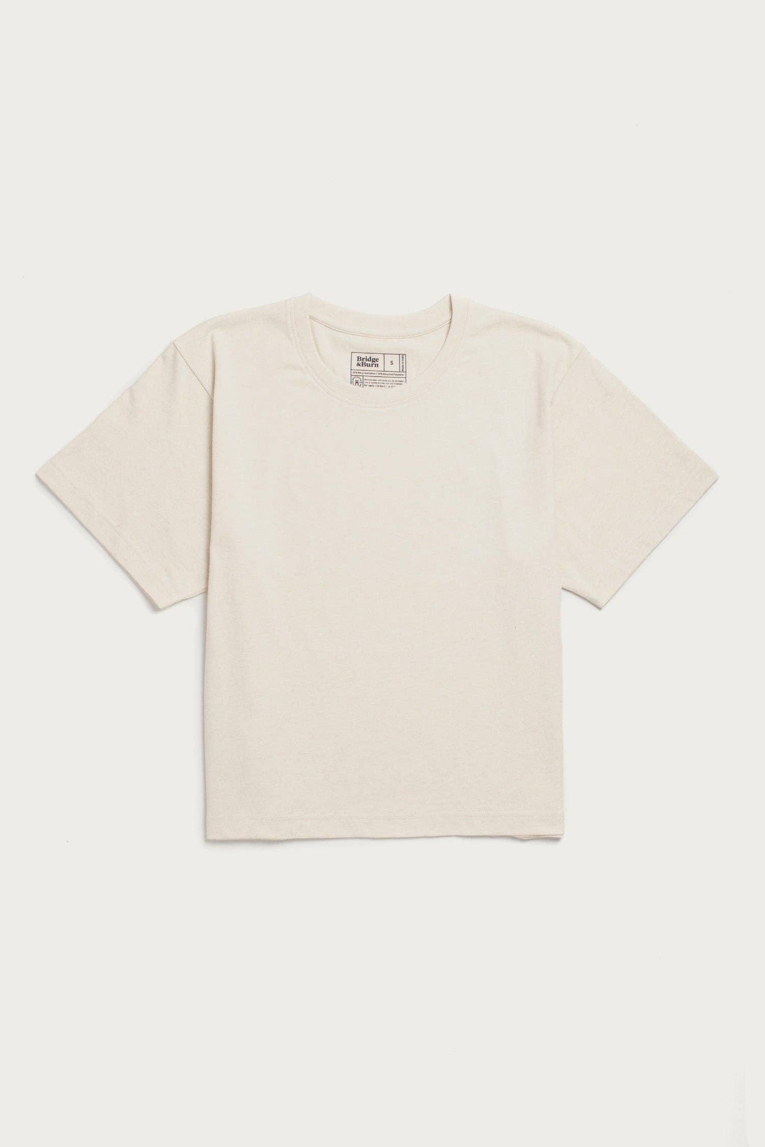 T-shirt boxy riciclata color avorio da donna