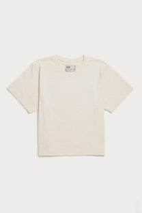 T-shirt boxy riciclata color avorio da donna