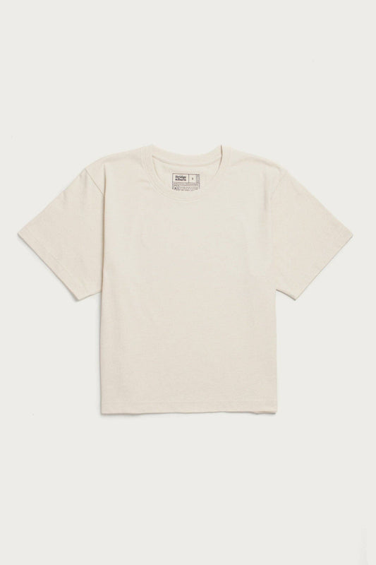 T-shirt boxy riciclata color avorio da donna