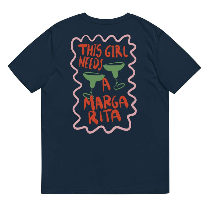 T-shirt unisex in cotone biologico con stampa “This Girl Needs a Margarita”