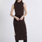 Abito midi in maglia a rete con cintura
