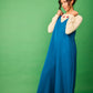 Salopette in viscosa blu da donna