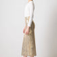 Gonna midi a vita alta in paillettes oro