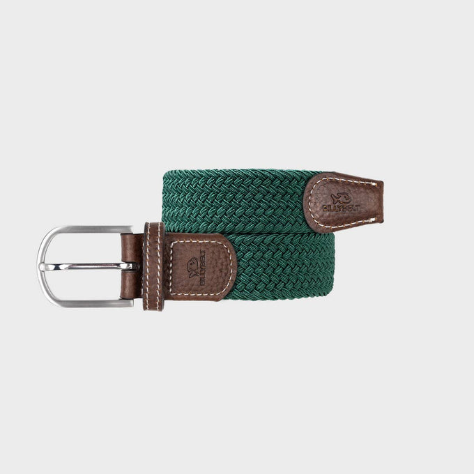 Cintura intrecciata elastica verde imperiale