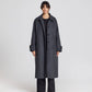 Cappotto lungo oversize Tove in lana riciclata grigio scuro mélange