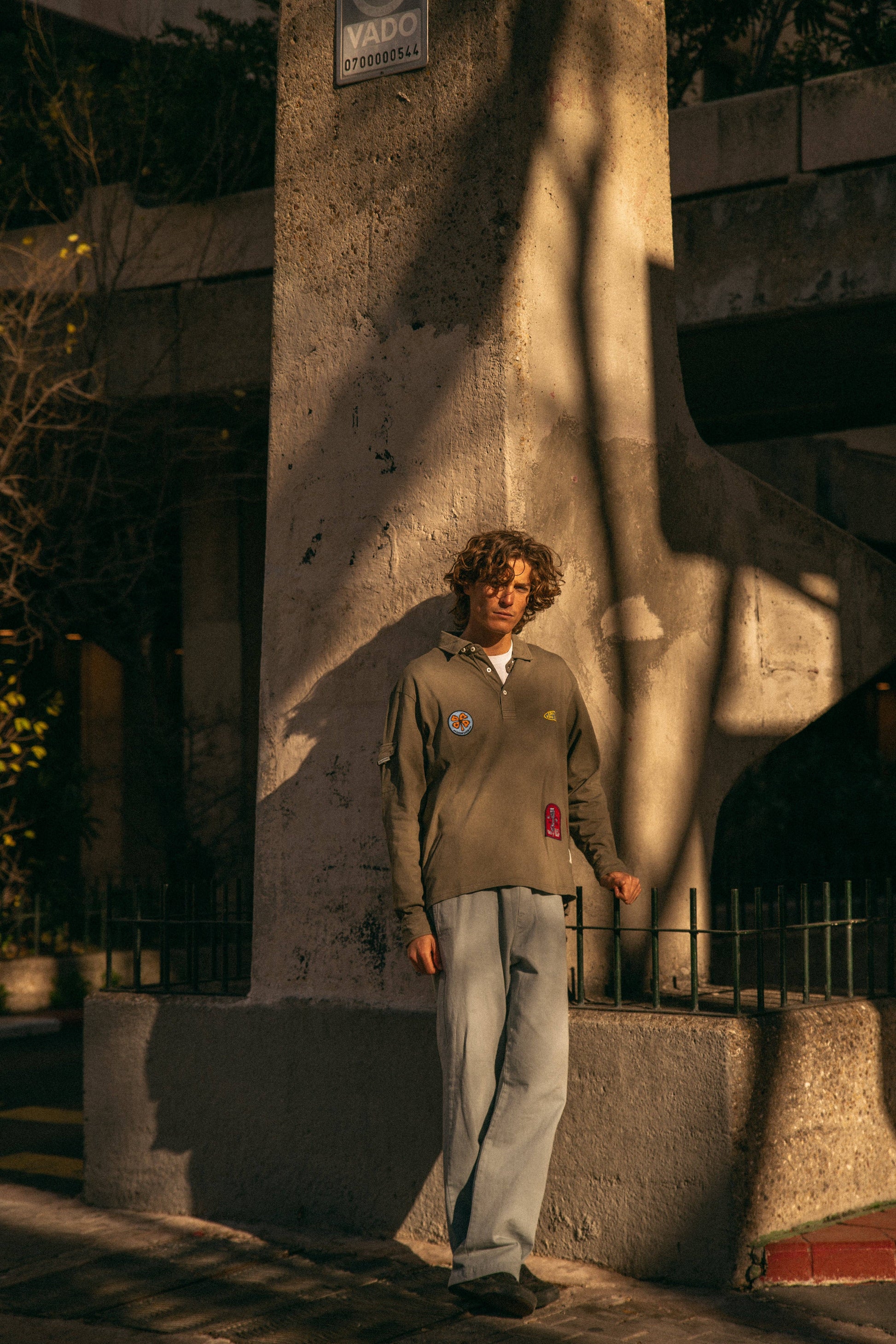 Polo a manica lunga con patch