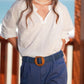 Blusa in cotone sangallo ricamata