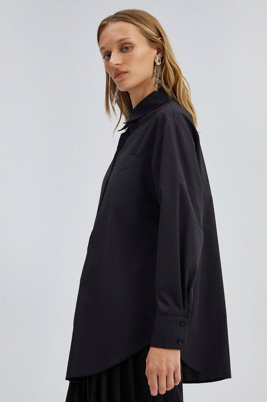 Camicia in popeline con taschino