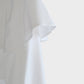 Blusa corta con balze e maniche a sbuffo in misto cotone