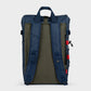 Zaino roll-top in poliestere riciclato navy e khaki