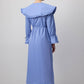 Abito camicia con maxi colletto arricciato