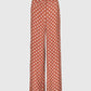 Pantaloni flare a pois caramello a vita alta