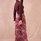 Gonna lunga boho bordeaux con spacco laterale