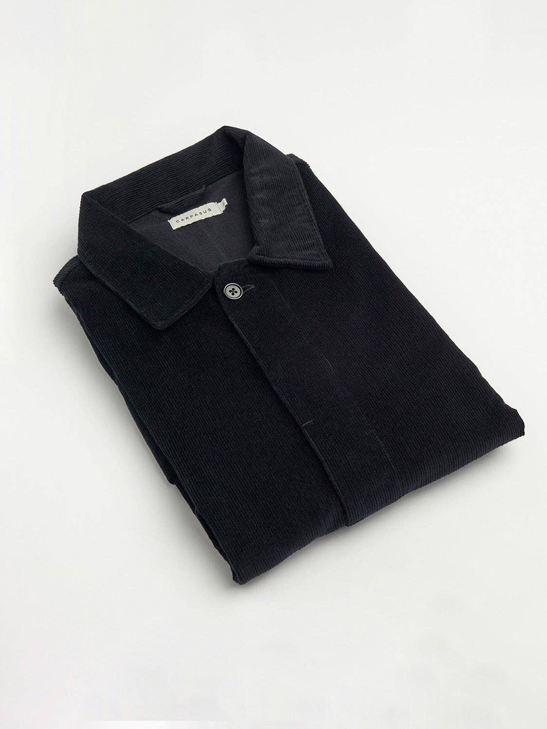 Overshirt classica in velluto a coste blu navy