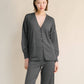 Cardigan oversize in lana merino extrafine con scollo a V